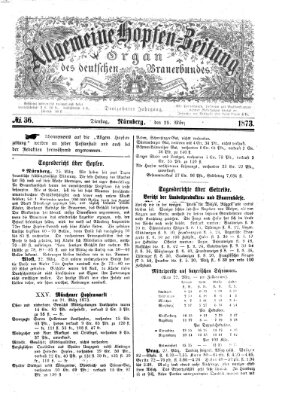 Allgemeine Hopfen-Zeitung Dienstag 25. März 1873