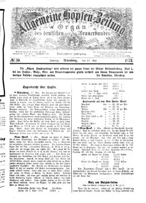 Allgemeine Hopfen-Zeitung Samstag 17. Mai 1873