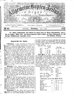 Allgemeine Hopfen-Zeitung Donnerstag 5. Juni 1873