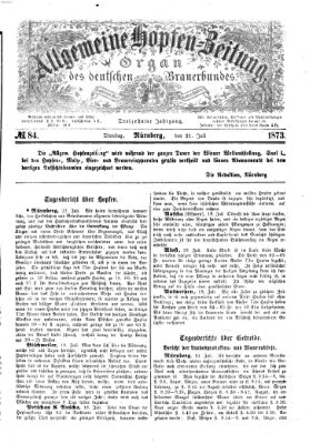 Allgemeine Hopfen-Zeitung Montag 21. Juli 1873