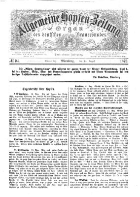 Allgemeine Hopfen-Zeitung Donnerstag 14. August 1873