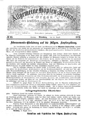 Allgemeine Hopfen-Zeitung Samstag 16. August 1873