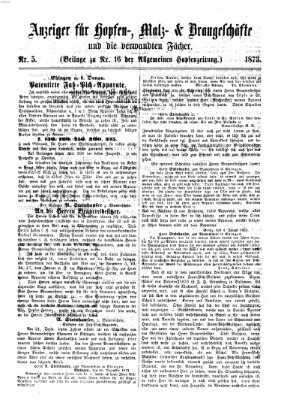 Allgemeine Hopfen-Zeitung Donnerstag 6. Februar 1873