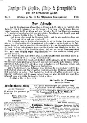 Allgemeine Hopfen-Zeitung Donnerstag 20. Februar 1873