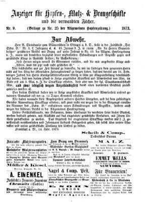 Allgemeine Hopfen-Zeitung Donnerstag 27. Februar 1873