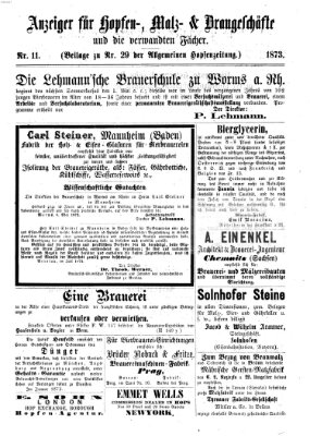 Allgemeine Hopfen-Zeitung Samstag 8. März 1873