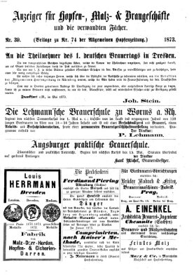 Allgemeine Hopfen-Zeitung Samstag 28. Juni 1873