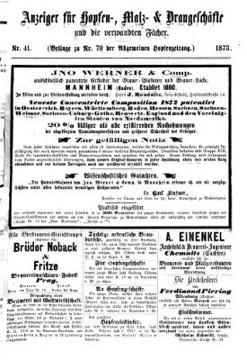 Allgemeine Hopfen-Zeitung Donnerstag 10. Juli 1873