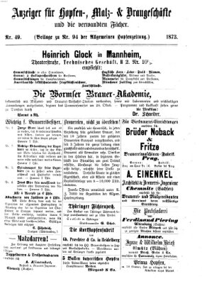 Allgemeine Hopfen-Zeitung Donnerstag 14. August 1873