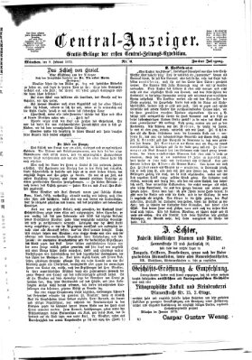 Central-Anzeiger Sonntag 9. Februar 1873