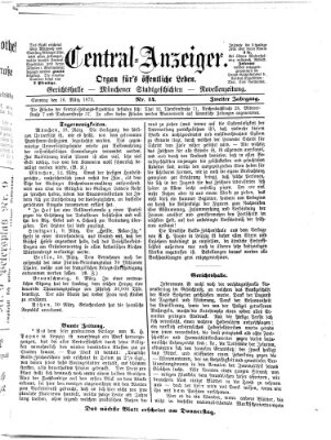Central-Anzeiger Sonntag 16. März 1873