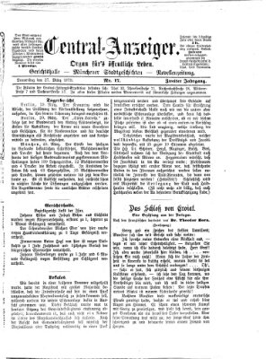 Central-Anzeiger Donnerstag 27. März 1873