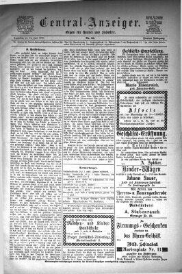 Central-Anzeiger Donnerstag 12. Juni 1873