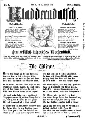 Kladderadatsch Sonntag 12. Februar 1871