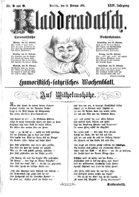 Kladderadatsch Sonntag 19. Februar 1871