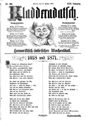 Kladderadatsch Sonntag 15. Oktober 1871