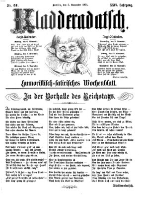 Kladderadatsch Sonntag 5. November 1871