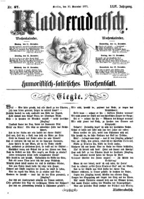 Kladderadatsch Sonntag 10. Dezember 1871