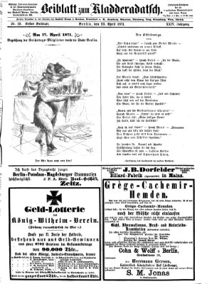 Kladderadatsch Sonntag 23. April 1871