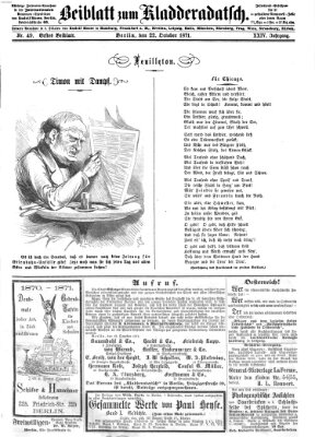 Kladderadatsch Sonntag 22. Oktober 1871