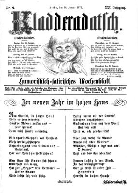 Kladderadatsch Sonntag 14. Januar 1872