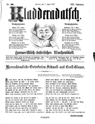 Kladderadatsch Sonntag 7. April 1872