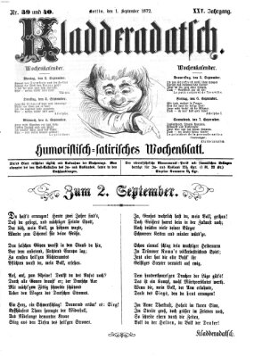 Kladderadatsch Sonntag 1. September 1872