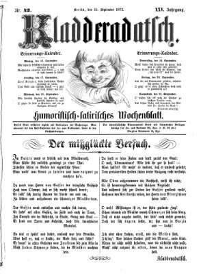 Kladderadatsch Sonntag 15. September 1872