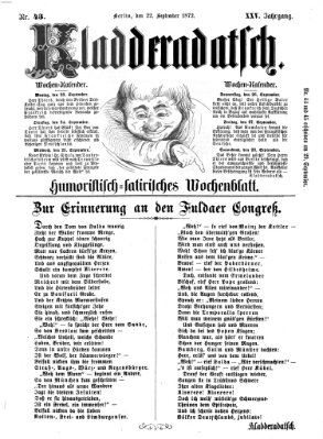 Kladderadatsch Sonntag 22. September 1872