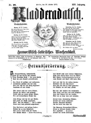 Kladderadatsch Sonntag 20. Oktober 1872