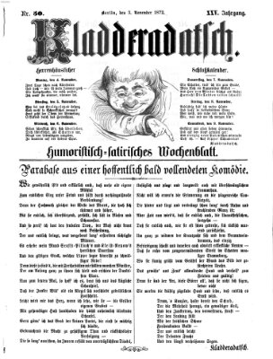 Kladderadatsch Sonntag 3. November 1872