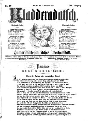 Kladderadatsch Sonntag 15. Dezember 1872