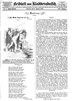 Kladderadatsch Sonntag 7. Januar 1872