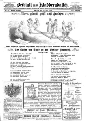 Kladderadatsch Sonntag 14. Juli 1872