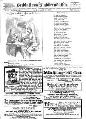 Kladderadatsch Sonntag 21. Juli 1872