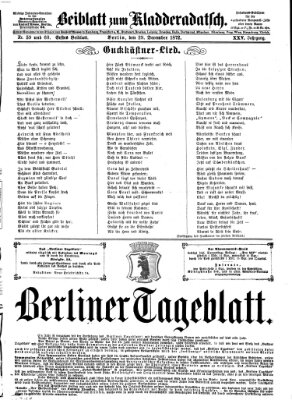 Kladderadatsch Sonntag 29. Dezember 1872