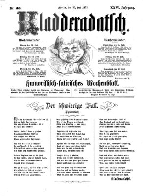 Kladderadatsch Sonntag 20. Juli 1873