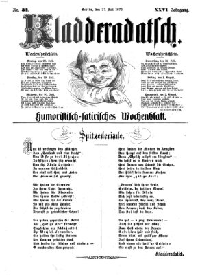 Kladderadatsch Sonntag 27. Juli 1873