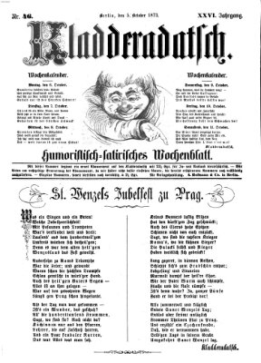 Kladderadatsch Sonntag 5. Oktober 1873