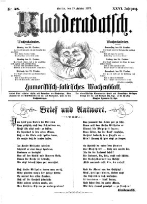 Kladderadatsch Sonntag 19. Oktober 1873