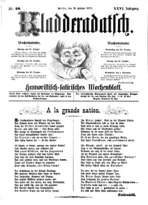 Kladderadatsch Sonntag 26. Oktober 1873