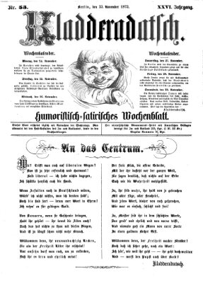 Kladderadatsch Sonntag 23. November 1873