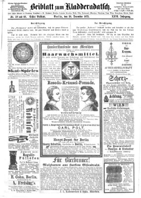 Kladderadatsch Sonntag 28. Dezember 1873