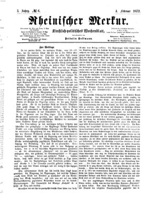 Rheinischer Merkur (Deutscher Merkur) Sonntag 4. Februar 1872