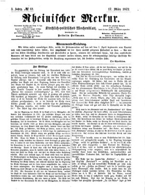 Rheinischer Merkur (Deutscher Merkur) Sonntag 17. März 1872