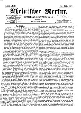 Rheinischer Merkur (Deutscher Merkur) Sonntag 24. März 1872