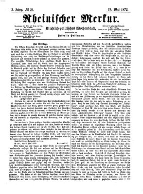 Rheinischer Merkur (Deutscher Merkur) Sonntag 19. Mai 1872