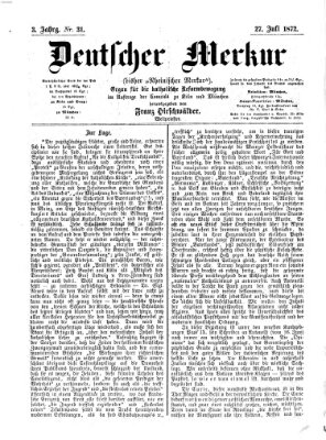 Deutscher Merkur Samstag 27. Juli 1872