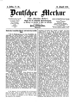 Deutscher Merkur Samstag 31. August 1872