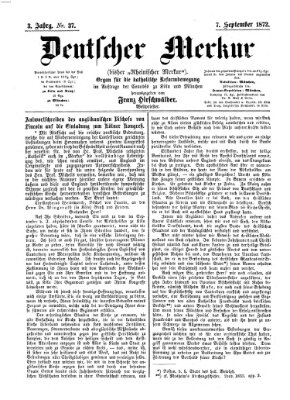 Deutscher Merkur Samstag 7. September 1872